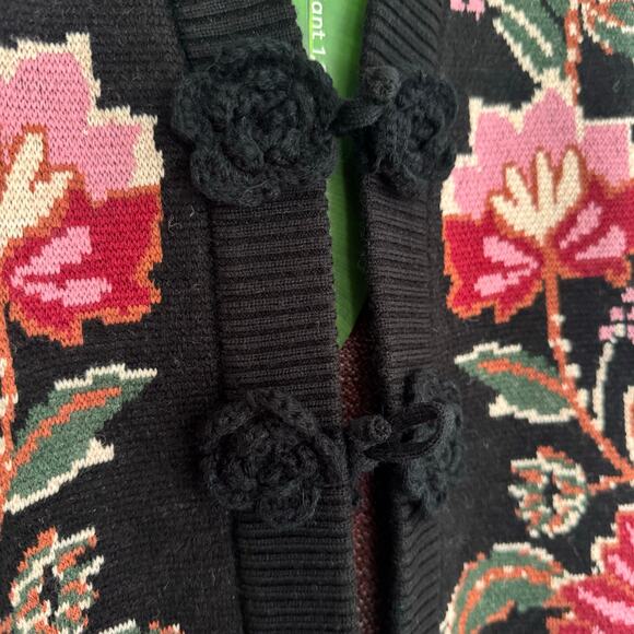 Farm Rio Black Ravenala Knit Midi Cardigan - Picture 5 of 7